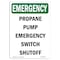 Signmission OSHA EMERGENCY, 5" Height, Decal, 5" H, Portrait, Propane Pump Switch Shutoff OS-EM-D-35-V-10529 - alternate 1